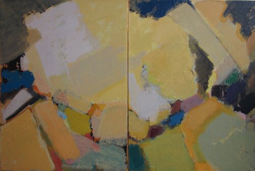 'Abstract composition.' diptych von Olga Konoshchuk, Malerei kaufen auf Singulart