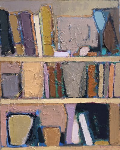 'Bookshelf III. Day' di Olga Konoshchuk, Pittura in vendita su Singulart