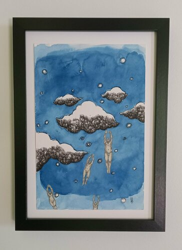 It's raining men de Achezegag, Dibujo a la venta en Singulart