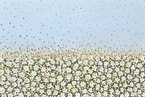 Field of Cream Pearls di Theo Papathomas, Pittura in vendita su Singulart