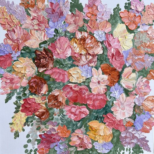 Bouquet of Flowers van Theo Papathomas, Schilderij te koop op Singulart