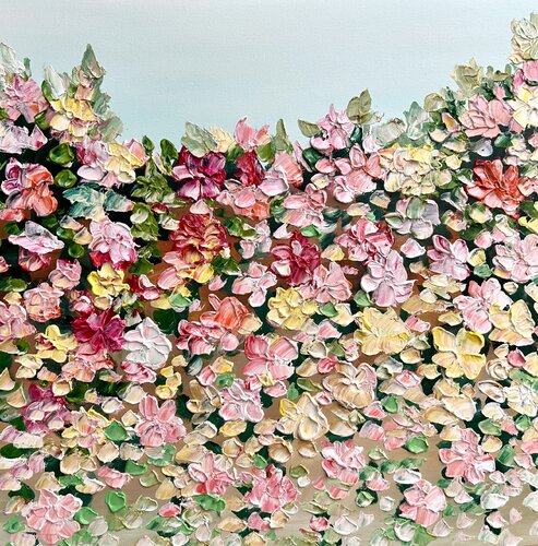 Garden of Flowers -Framed van Theo Papathomas, Schilderij te koop op Singulart