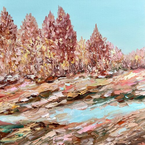 Autumn Beauty -Framed van Theo Papathomas, Schilderij te koop op Singulart