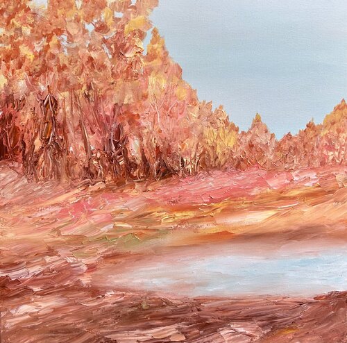 Beauty of Autumn Framed van Theo Papathomas, Schilderij te koop op Singulart