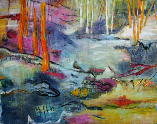 flower fields von Hanne Karch, Malerei kaufen auf Singulart