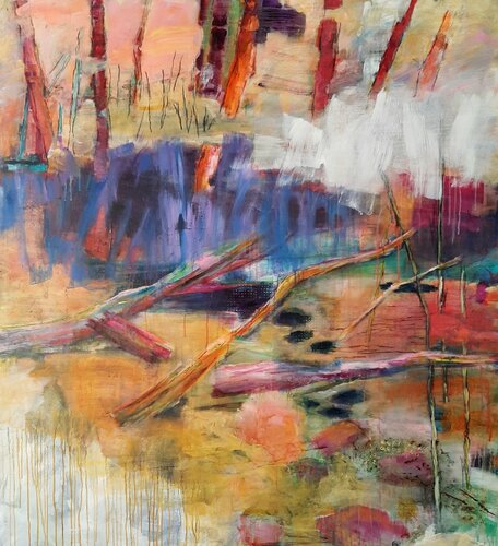 when autumn turns pink von Hanne Karch, Malerei kaufen auf Singulart