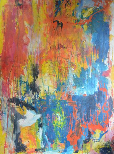 En la casa del corazón arde un buen fuego di Cristina Fuentes, Pittura in vendita su Singulart