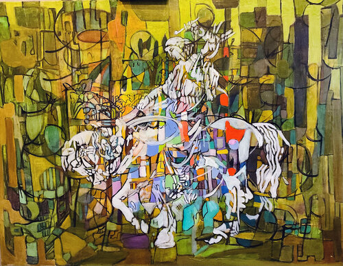 The Man and his Horse van Lahra Nelson, Schilderij te koop op Singulart