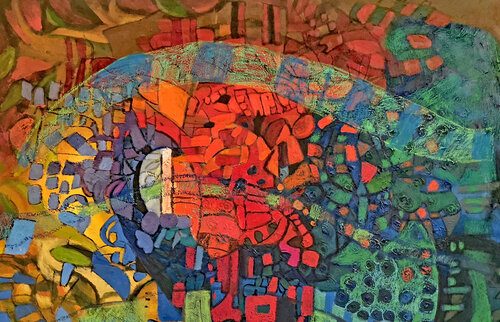 SUNSET AND THE WOMAN van Lahra Nelson, Schilderij te koop op Singulart