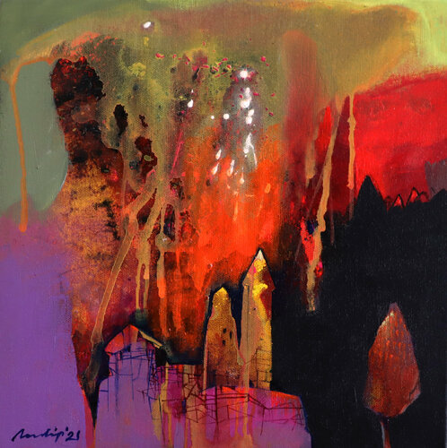 Untitled-26 di Pradip Sengupta, Pittura in vendita su Singulart