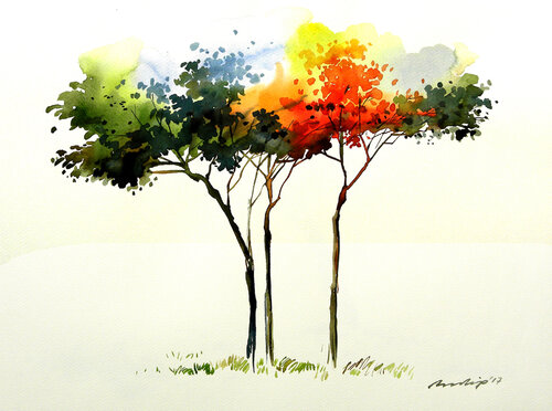 Tree of Hope-1 by Pradip Sengupta, 紙面作品 for Sale on Singulart
