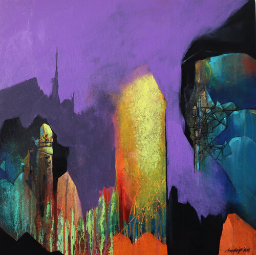 Vibrant Echoes di Pradip Sengupta, Pittura in vendita su Singulart
