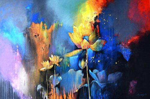 Lucky Lotus von Pradip Sengupta, Malerei kaufen auf Singulart