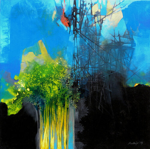 Untitled-33 de Pradip Sengupta, Pintura a la venta en Singulart