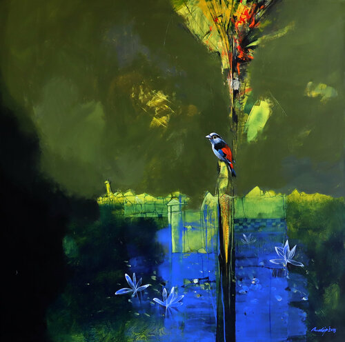 Last light of the day de Pradip Sengupta, Pintura a la venta en Singulart