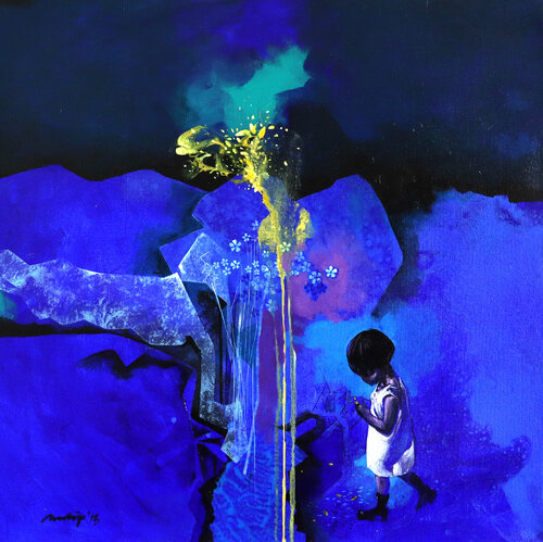 Searching  for the brightest one de Pradip Sengupta, Pintura a la venta en Singulart