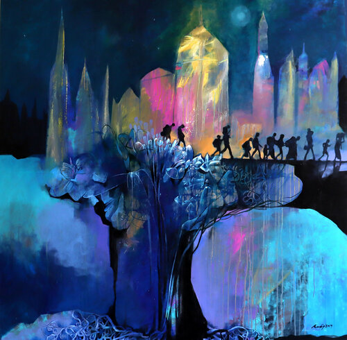 Searching for my roots de Pradip Sengupta, Pintura a la venta en Singulart