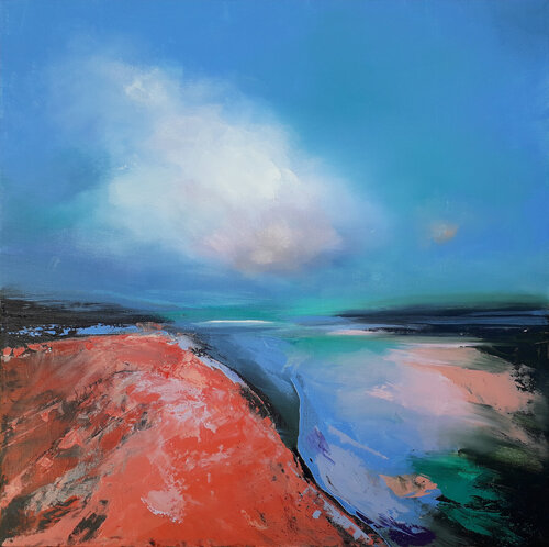 Colline rouge di Luc Andrieux, Pittura in vendita su Singulart