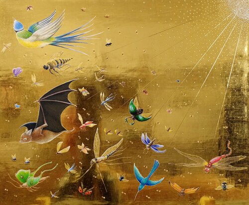 They Flock the Sky de Lara Broecke, Pintura a la venta en Singulart