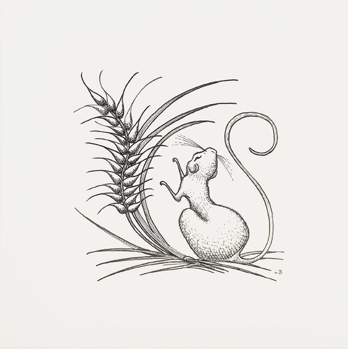 Mouse in the Wheat van Lara Broecke, Tekening te koop op Singulart