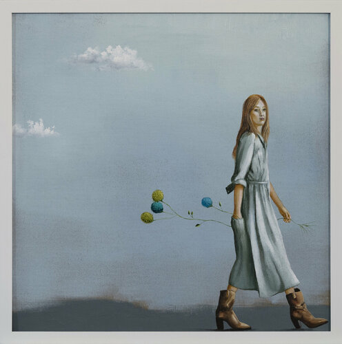 Serie Hoffnungsgabe  | Dame mit Blumen II by Lezzueck Coosemans, Painting for Sale on Singulart