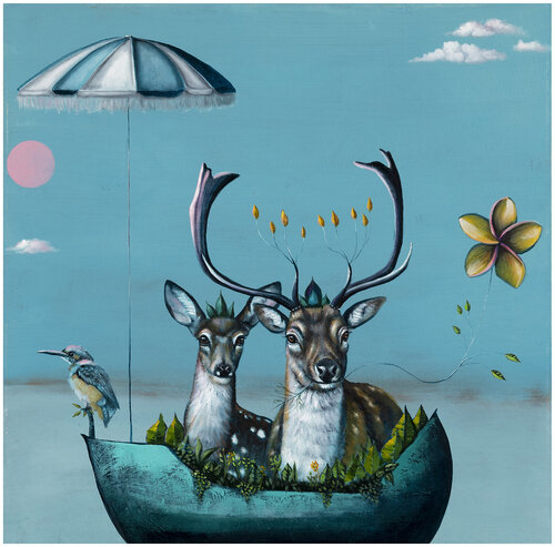 "Serie Hoffnungsgabe | Tiere des Waldes" von Lezzueck Coosemans, Malerei kaufen auf Singulart