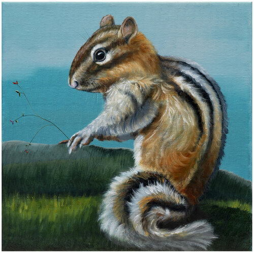"Serie Tierporträt | Streifenhörnchen" by Lezzueck Coosemans, Painting for Sale on Singulart