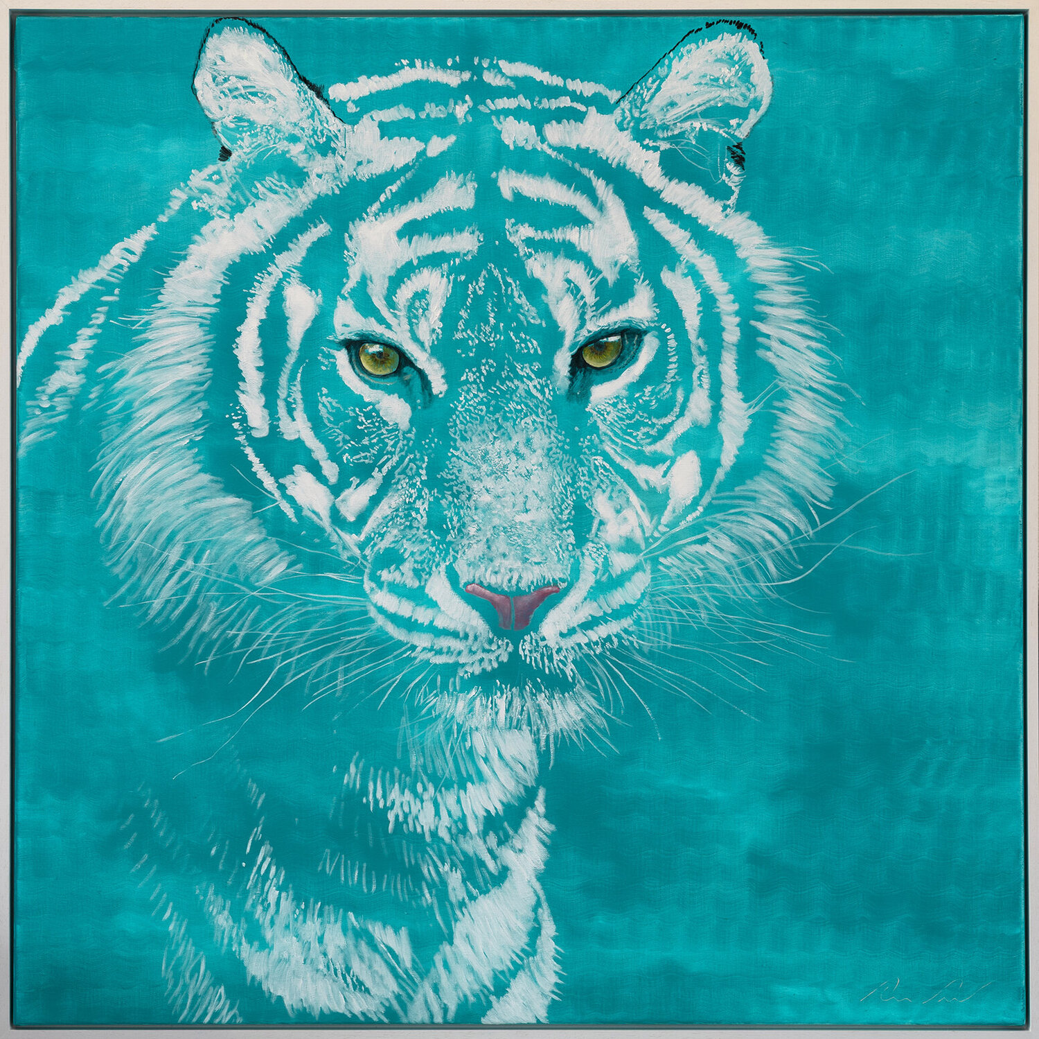 "Serie Lichtblick | Porträt eines Tigers" Lezzueck Coosemans Originalgemälde zu verkaufen
