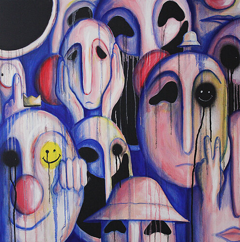 Social distancing? bitch please by Hugo Baudouin, Painting for Sale on Singulart