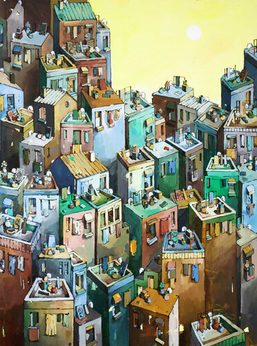 Banlieue Imaginaire di Yoann Borsato, Pittura in vendita su Singulart
