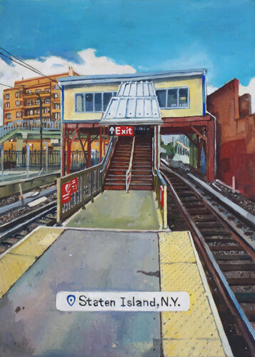 Staten Island by Yoann Borsato, 油畫 for Sale on Singulart
