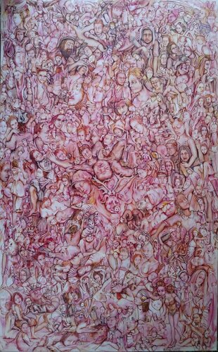 Les Amis Imaginaires "le Village" par Nadyn Kuntz, Peinture en vente sur Singulart