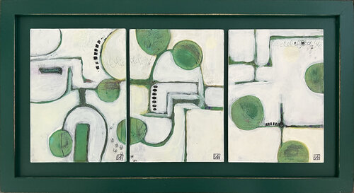 Green Tea and Honey (Triptych) par Isabelle Alessandra, Peinture en vente sur Singulart