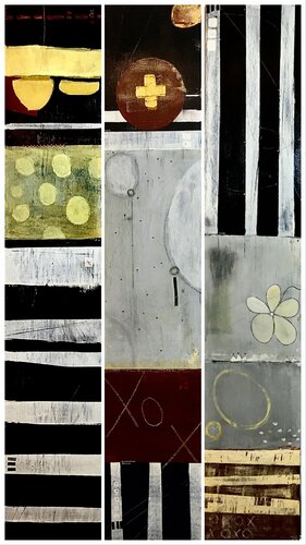 XOXO 1, 2, 3 (Series on Three Panels) par Isabelle Alessandra, Peinture en vente sur Singulart