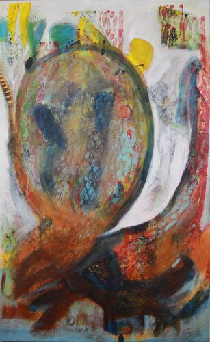 Cat for a walk by Eva Wiren, Painting for Sale on Singulart