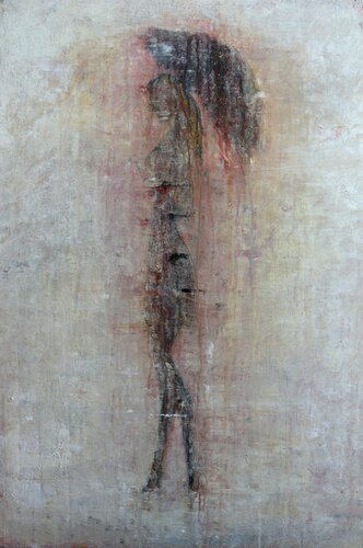Abstract Girl in the Rain No.8" van Roger König, Schilderij te koop op Singulart