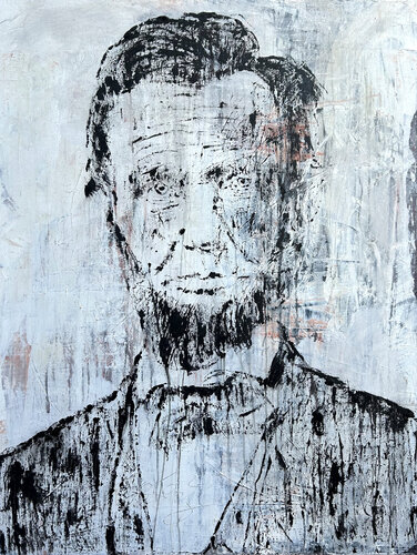 "Abstract Series - Abraham Lincoln" AL 203 par Roger König, Peinture en vente sur Singulart