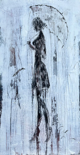 "umbrella girl series" RKT1 van Roger König, Schilderij te koop op Singulart