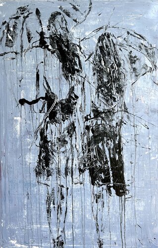 "girlfriends in the rain " RK42 von Roger König, Malerei kaufen auf Singulart