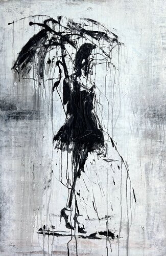 "abstract girl in the rain " RK57T van Roger König, Schilderij te koop op Singulart