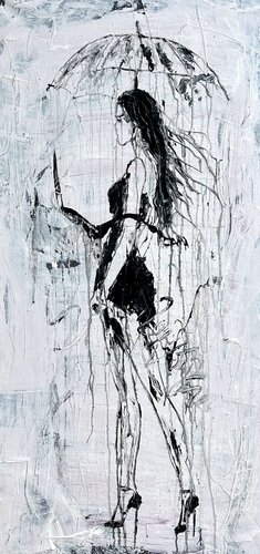 "umbrella girl series" Part1, RK25BA1 by Roger König, Painting for Sale on Singulart