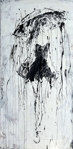 Umbrella - Silent Rain No.2 by Roger König, Painting for Sale on Singulart
