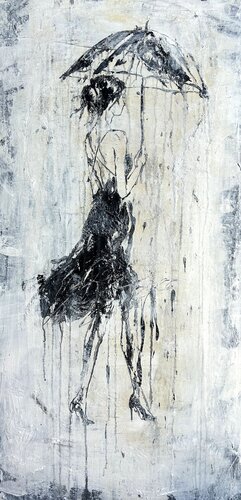 Umbrella - Silent Rain No.7 by Roger König, Painting for Sale on Singulart