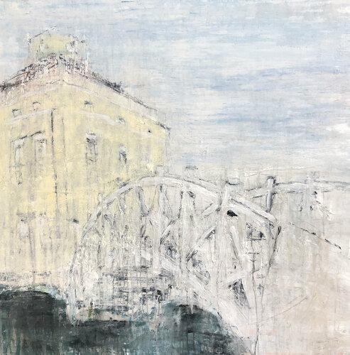 "Palladio Bridge in the Luisium" par Roger König, Peinture en vente sur Singulart