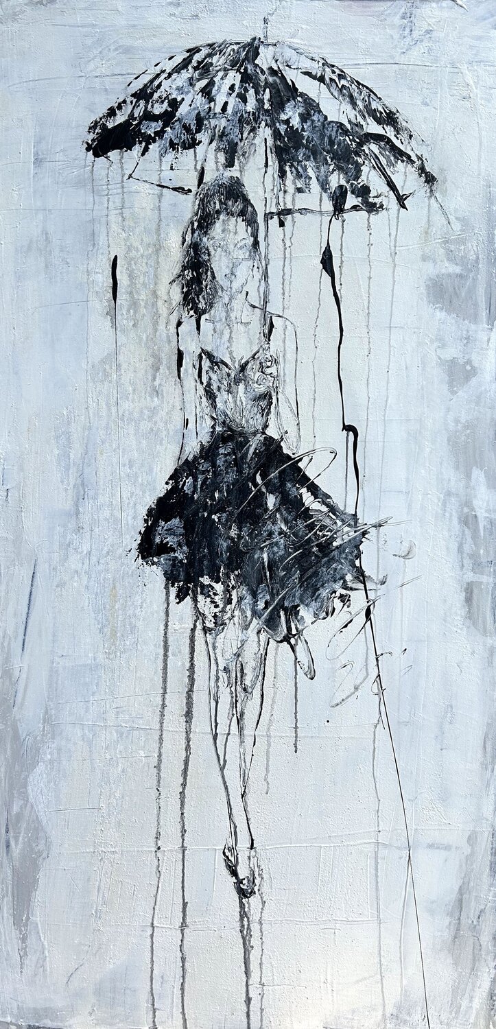 Umbrella - Silent Rain No.10 Roger König Peinture originale à vendre