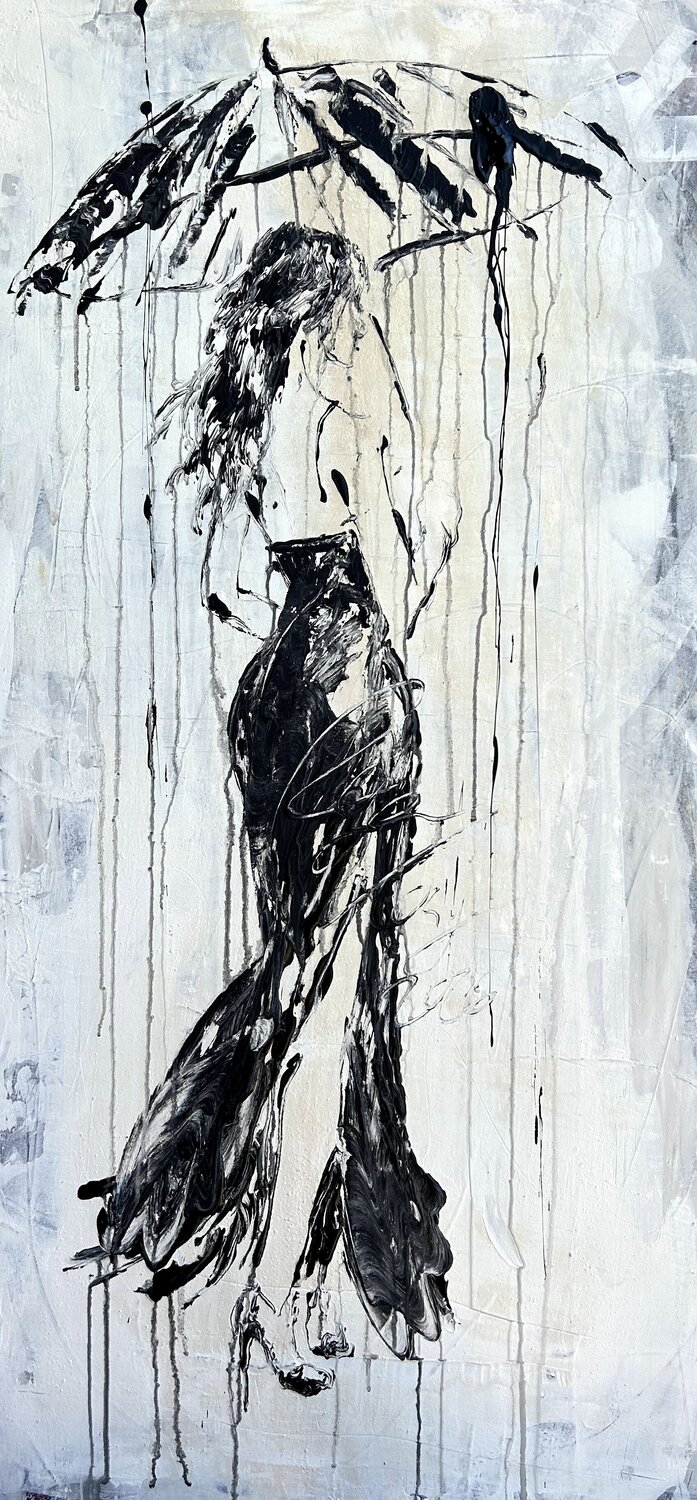 Umbrella - Silent Rain No.11 Roger König Peinture originale à vendre