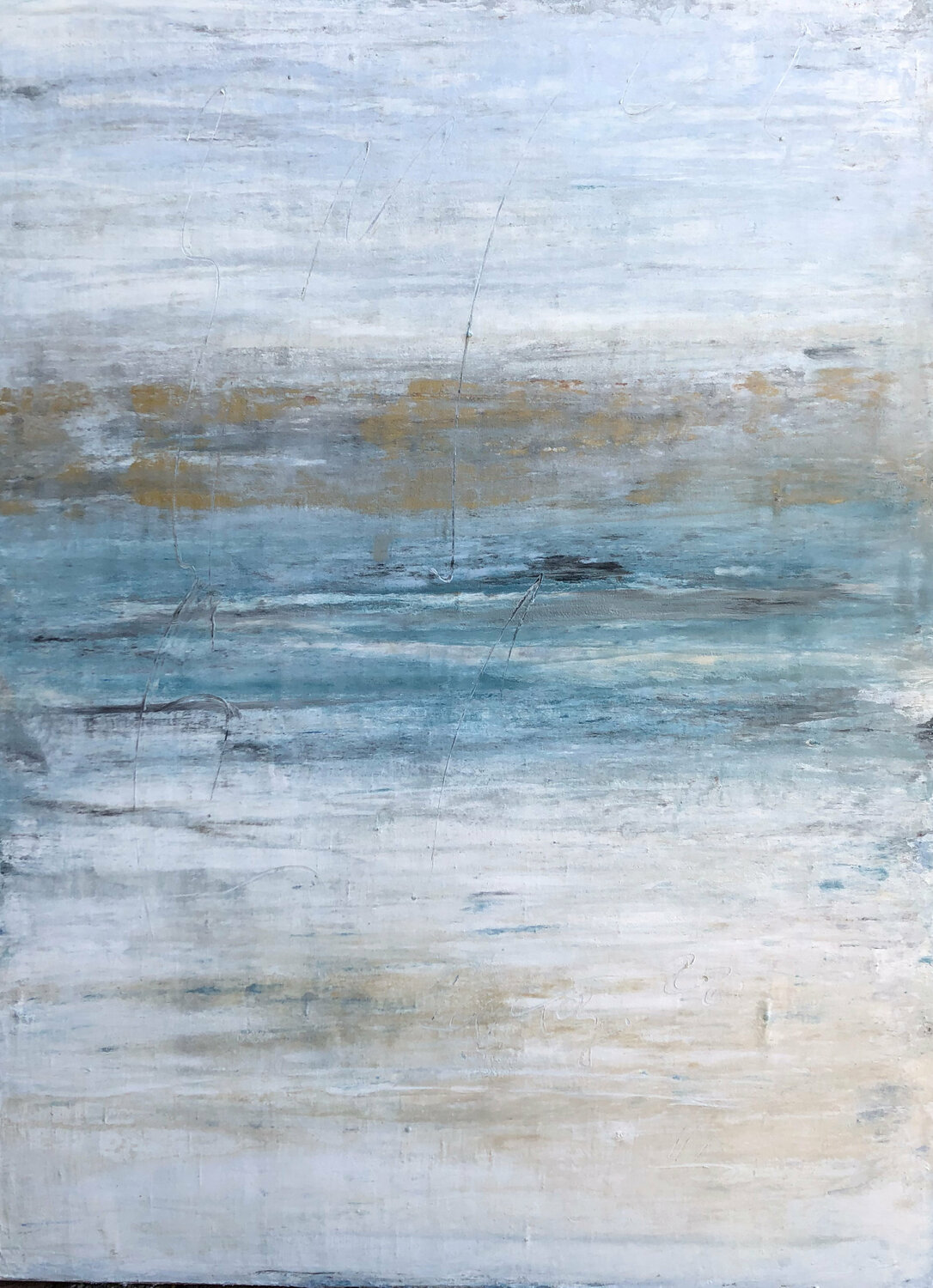 "1374 Hawaii Beach - Golden Horizon"  Part3 Roger König Originalgemälde zu verkaufen