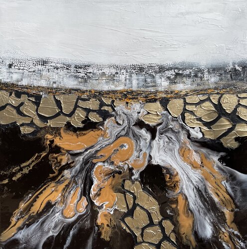 Golden Tectonics von Julijana Ravbar, Malerei kaufen auf Singulart