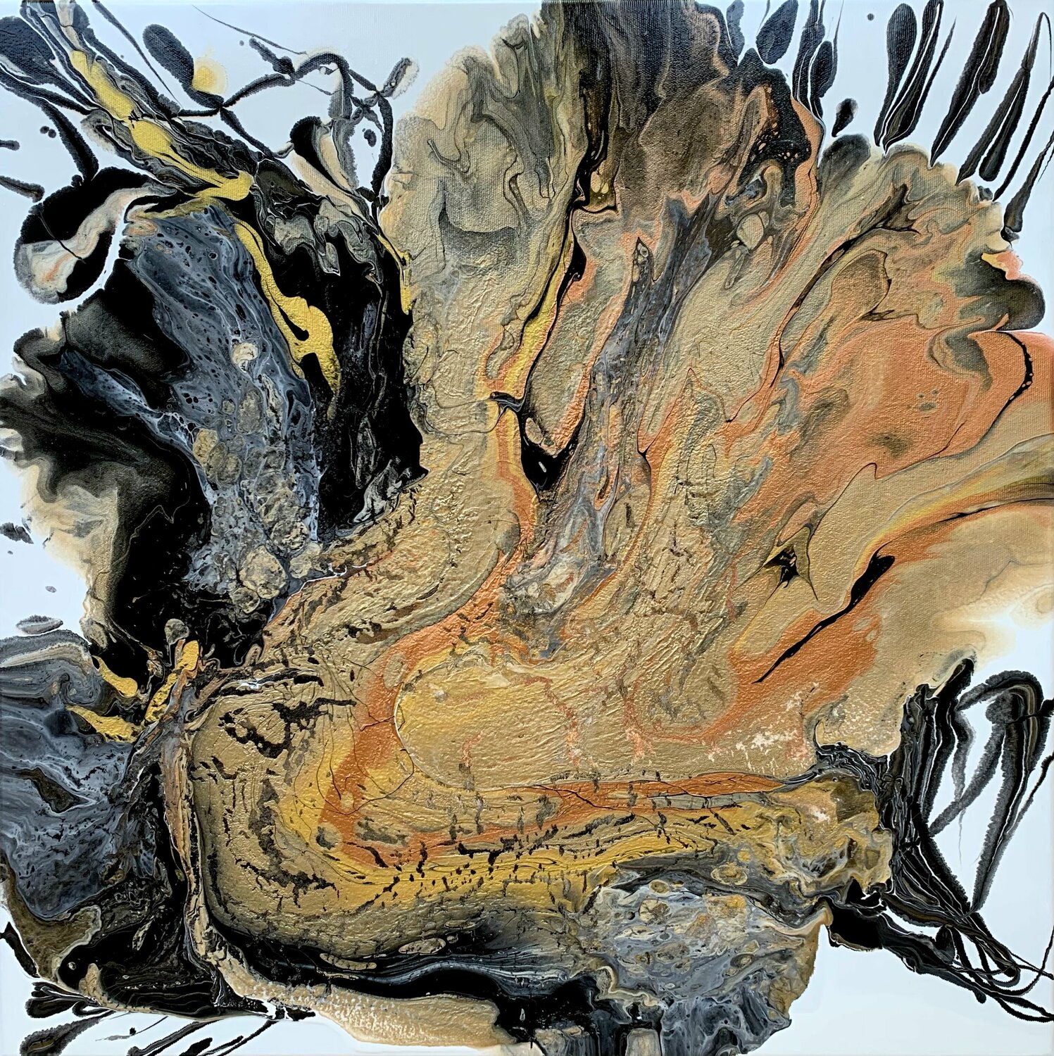The Shining of Gold #3 Julijana Ravbar Dipinto originale in vendita