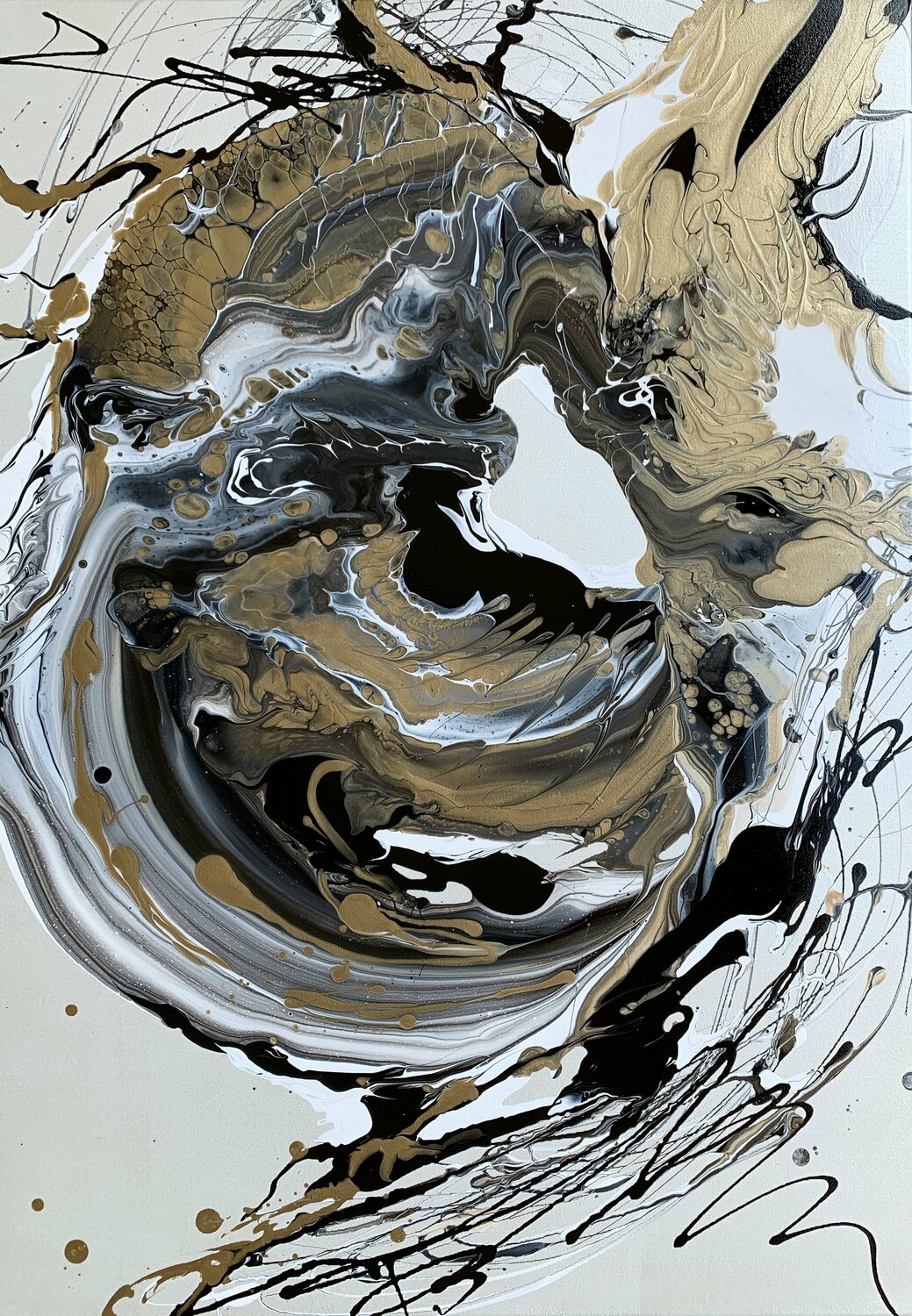 The Shining of Gold #7 Julijana Ravbar Dipinto originale in vendita
